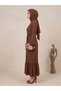 Women's Black Wrinkled Textured Stretchy Maxi Length Ruffled Hijab Dress - Flowy and No Ironing Needed - 3
