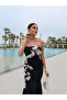 Eh Collection Floral Appliqué Fish Tail Evening Dress - 2