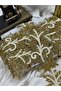 Gold Bead Embroidered Lace with Embroidery Details (1 Meter) - 6