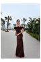 Eh Collection Rose Appliqued Satin Evening Dress - 4