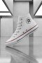 Unisex White Canvas High-Top High-Top Fabric Sneaker Shoes - 3