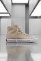 Unisex Beige Canvas High-Top High-Top Fabric Sneaker Shoes - 2