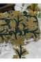 Gold Bead Embroidered Lace with Embroidery Details (1 Meter) - 3