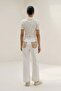 Ecru 100% Cotton Jeans with Pocket and Leg Detailing - 4