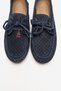 Stevo Denim Blue Suede Genuine Leather Perforated Lace-Up Women's Loafer Shoes - 2