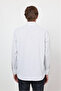 White Hard Collar Long Sleeve Pocketed Comfort Fit Cotton Shirt 1004260222 - 5