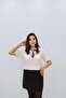 Women's Elegant Scarf Detailed Special Design White T-Shirt - 3