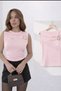 New Product Women's Sandy Sleeveless Blouse with Buckle Chest Detail 0075
