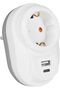 Current Protected White U-C Plug-Outlet Socket