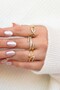 Women's 3-Piece Zircon Stone Gold Vip Ring Combination