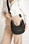 Women's Black Hand and Shoulder Bag-Bd6083 - 5