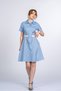 Women's Summer Blue Striped Shirt Dress Stylish Casual Comfortable 50382