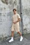 Ribbed Shorts Beige