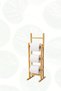 Bamboo Luxury Wooden Toilet Paper Holder with Spare Stand Wooden Bathroom Accessory Wc Paper Holder, Napkin Holder - 4