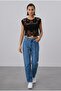 Women's Lace Embroidered Short Sleeve Knitwear Blouse - 2