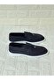 Summer Navy Blue Nubuck Tasseled Loafer Shoes - 3