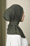 Tessetür Women's Snap-On Hijap Bonnet Ready-made Hijab Shawl Khaki - 3