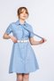 Women's Summer Blue Striped Shirt Dress Stylish Casual Comfortable 50382 - 3