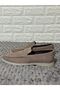 Beige Nubuck Leather Men's Loafer Shoes - 3