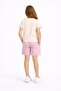 Powder Bow Patterned Crew Neck T-Shirt and Shorts Set for Girls 23901 - 5