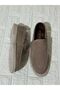 Beige Nubuck Leather Men's Loafer Shoes - 3