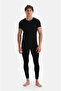 Men's Thermal Underwear Top Crew Neck Short Sleeve D6120 - Ecru / Black Optional - 4