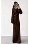 Back Drawstring Zipper Dress Evening Gown