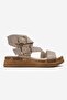 Lorentis Beige Suede Genuine Leather Double Buckle Women's Sandals - 4
