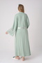 New Season Green Maternity Stylish Lace Detailed Summer Design Buttoned Full Length Dressing Gown Nightgown Set - 5
