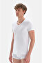 Men's 95% Cotton Lycra V-Neck Combed Cotton Undershirt T-Shirt D5030 - Black / White - 3