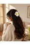 White Orchid Flower Pearl Detailed Hairpin – Elegant Orchid Figured Hair Clip, Daily Hair Accessory - 3