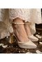 Elegant Pearl Platform Heeled Bridal Shoes - Feli̇syabuti̇k - 3