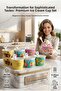 Cute Teddy Bear Ice Cream Bowl Set with Spoon - 8-Piece Set - Party, Snack and Food Container 723094