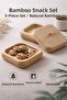 3-Piece Bamboo Snack Bowl Set with Lid, Breakfast Sauce Bowl, Serving Container, Organizer, Natural Wood
