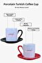 White Porcelain Turkish Coffee Cup with Mother and Features Printed on It, Special Gift for Mother's Day - 2