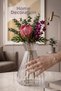 Modern Striped Glass Vase 22 cm – Transparent Decorative Flower Holder, Minimalist Design Table & Living Room Vase - 3