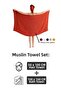 Muslin Bath-Beach Towel Set - Soft & Highly Water Absorbent - 100% Cotton - Ecru - 4