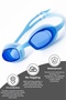 Set of 4 Adult Swimmer Set Swimming Goggles Pool Cap Ear Nose Plug Pool Goggles Swimming Goggles - 4