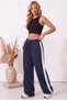 Women's White Striped Loose Baggy Sweatpants - 2