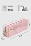 Plush Fabric Bowknot Detailed Pencil Case and Makeup Bag with Pearls - Aesthetic Soft Organizer - 8