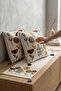 Star Punch Embroidered Floral Pattern Throw Pillow Runner Set 2 Square Pillows 1 Runner Boho Decorative Living Room Set - 3