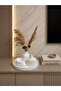 Decorative Bohemian 4-Piece Vase Set, Striped Tray, Flat Flower Vase, Box with Lid, Seashell Candle Holder - 7
