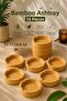 Round Natural Bamboo Ashtray 4 Slots Durable and Stylish Desktop Ashtray 9.5 cm