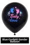 # Black Opaque Latex Gender Reveal Balloon Baby Love Printed Helium Baby Boy Blue Confetti Gender Balloon - 2