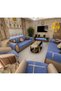 New Fashion Luxury Velvet Sponge Sofa Bed Cover (12-Piece Set 3,3,1,1) in Denim Blue Color