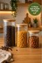 Bamboo Lid Borosilicate Glass Storage Jar Set of 3 Candle Holder Food and Coffee Organizer Decorative