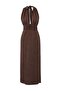 Brown Woven Backless Maxi Beach Dress Tbess24El00096 - 4