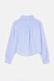 Blue Crop V-Neck Half Placket Buttoned Shirt Tdrss26Go00085 - 6