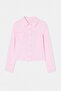 Pink Pocketed Double Buttoned Waist-Fitted Lycra Shirt Tdrss26Go00079 - 4