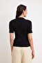 Black More Sustainable Basic Polo Collar Knitwear Slim Blouse Twoss26Bz00505 - 4